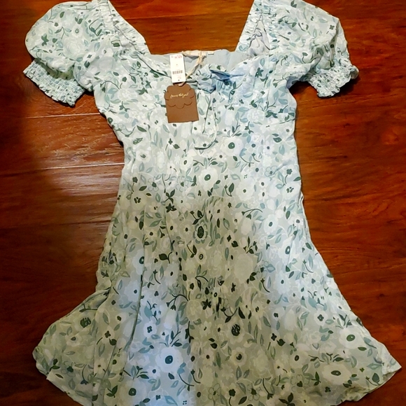 Anthropologie Forever that girl sweetheart floral mini sundress short sleeves M - Picture 7 of 8